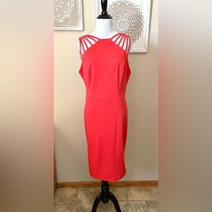 NWT deep salmon cocktail dress size L